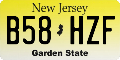 NJ license plate B58HZF