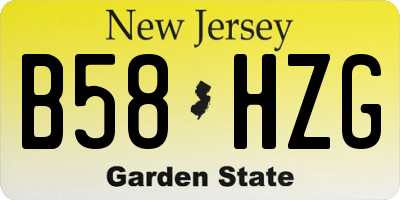 NJ license plate B58HZG