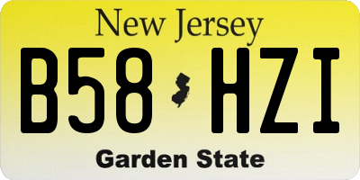 NJ license plate B58HZI