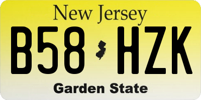 NJ license plate B58HZK