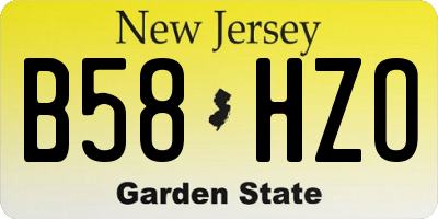 NJ license plate B58HZO