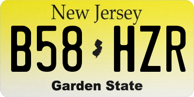 NJ license plate B58HZR