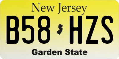 NJ license plate B58HZS