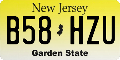 NJ license plate B58HZU