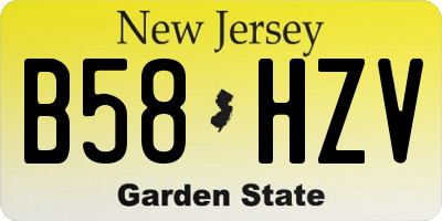 NJ license plate B58HZV
