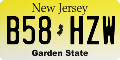 NJ license plate B58HZW