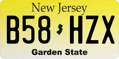 NJ license plate B58HZX