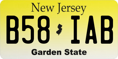 NJ license plate B58IAB