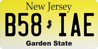 NJ license plate B58IAE
