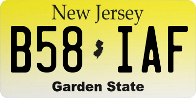 NJ license plate B58IAF