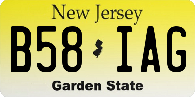 NJ license plate B58IAG