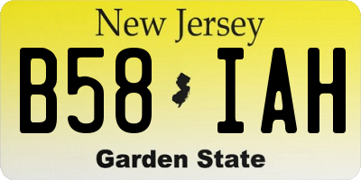 NJ license plate B58IAH