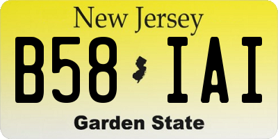 NJ license plate B58IAI