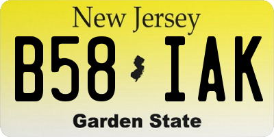 NJ license plate B58IAK