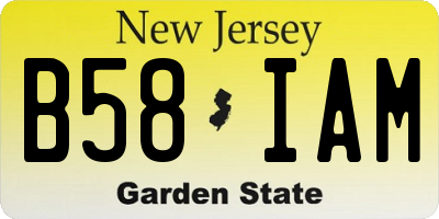 NJ license plate B58IAM