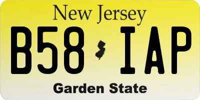 NJ license plate B58IAP