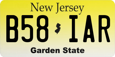 NJ license plate B58IAR