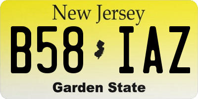 NJ license plate B58IAZ