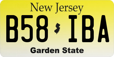 NJ license plate B58IBA