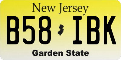 NJ license plate B58IBK