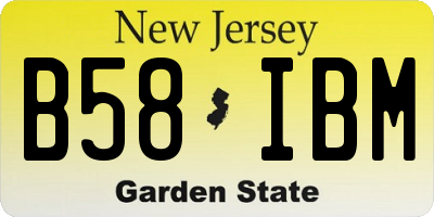 NJ license plate B58IBM