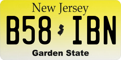 NJ license plate B58IBN