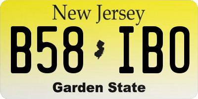 NJ license plate B58IBO