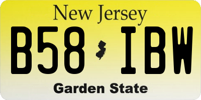 NJ license plate B58IBW