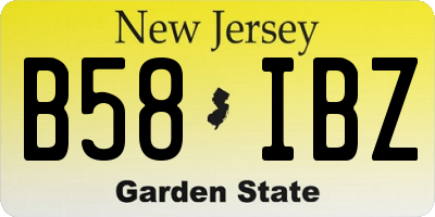 NJ license plate B58IBZ