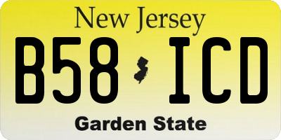 NJ license plate B58ICD