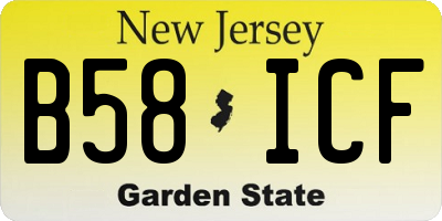 NJ license plate B58ICF