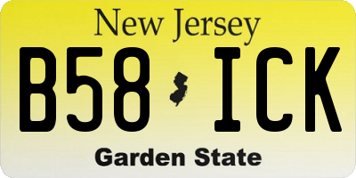 NJ license plate B58ICK