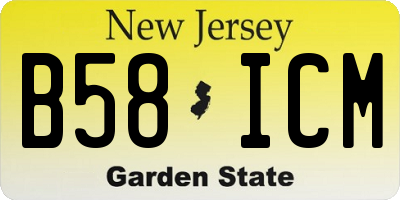 NJ license plate B58ICM