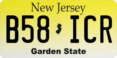 NJ license plate B58ICR