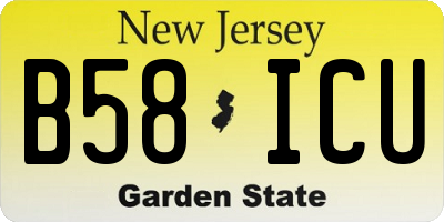 NJ license plate B58ICU