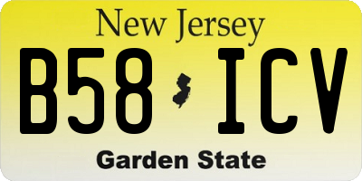 NJ license plate B58ICV