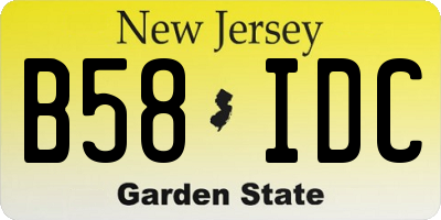 NJ license plate B58IDC