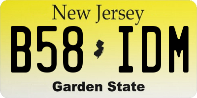 NJ license plate B58IDM