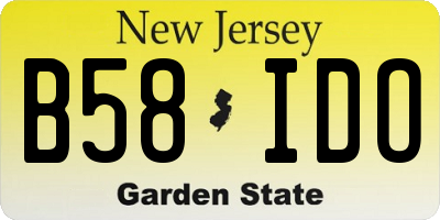 NJ license plate B58IDO