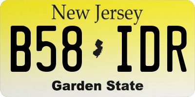NJ license plate B58IDR