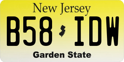 NJ license plate B58IDW