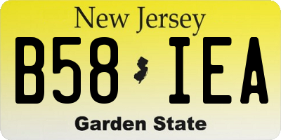 NJ license plate B58IEA
