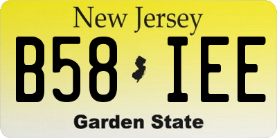 NJ license plate B58IEE