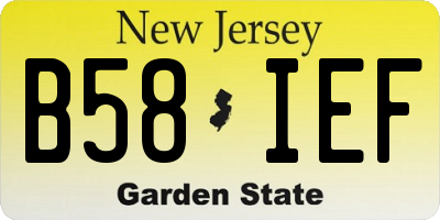 NJ license plate B58IEF