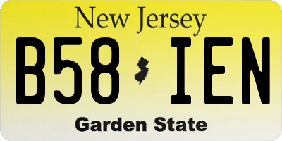 NJ license plate B58IEN