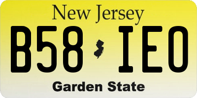 NJ license plate B58IEO