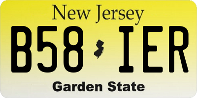 NJ license plate B58IER