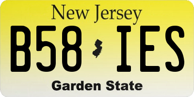 NJ license plate B58IES