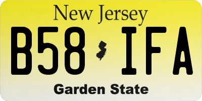 NJ license plate B58IFA