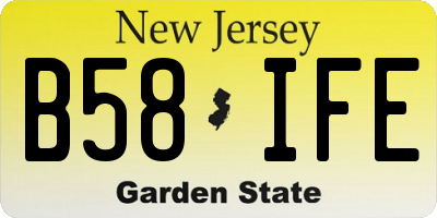 NJ license plate B58IFE